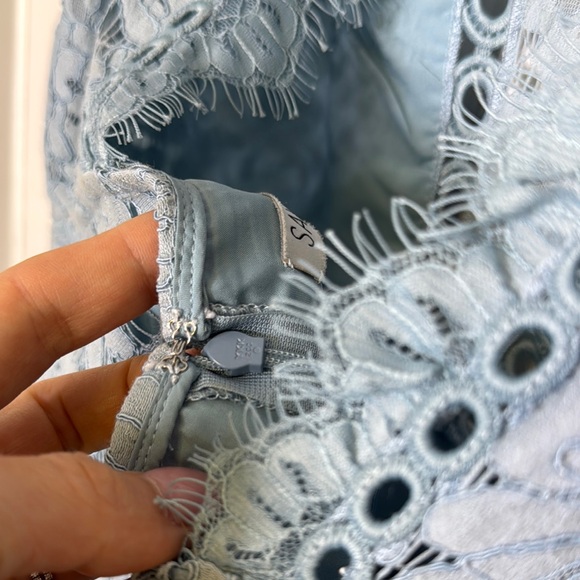 SAYLOR Blue Sheath Mini Dress with Plunge Neckline - Picture 11 of 13